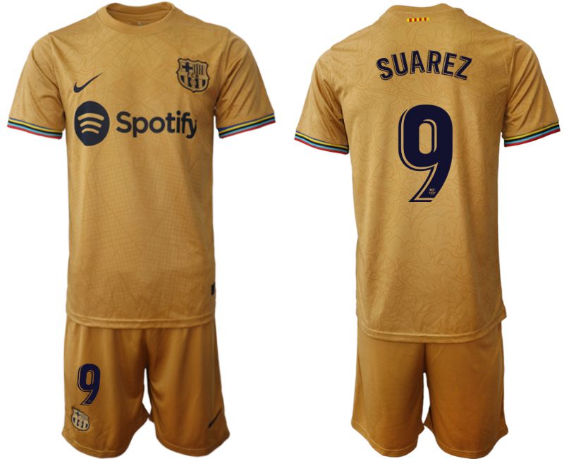 Men 2022-2023 Club Barcelona away yellow #9 Soccer Jerseys
